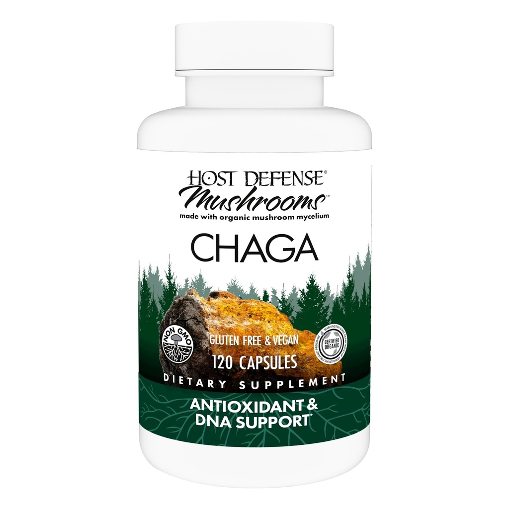Host Defense Chaga Kapsułki - Immune System Supplement Supplement - Chaga Mushroom Capsules for Antioksydant Activity Supplement - Dietetyczny Mushroom Supplement - 120 Kapsułki (60 Servings) *