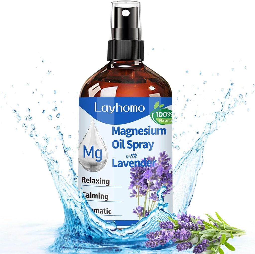 Rozpylacz oleju magnezowego na sen, czysty magnez na stopy, kojący ból mięśni i relaks, ból, Ultra koncentracja z lavender- 200ML