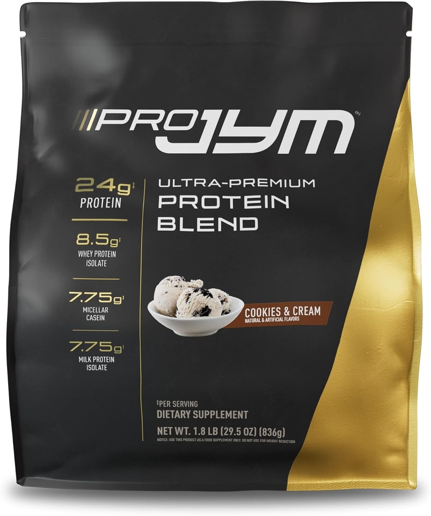 JYM Supplement Science Pro JYM Cookies & Cream Protein Powder - izolaty białka serwatki, Kazeina, & Białko mleka, Lean Muscle Building for Men & Women, 22 Służenie