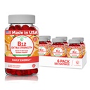 Witamina B12 Gummeje dla dorosłych - Najsmaczniejsza receptura - 3000mcg metyl B- 12 Gummeje o wysokiej absorpcji energii - Nie-GMO Vegan Vit B12 - Chewable B 12 for Energy Support and Bone Health - 6 Pack
