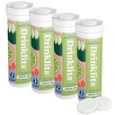 Drinklits Lemon- Lime Daily Electrolyte Hydration Tablets (4) Korek rurowy 124; Natural Sports Drink - 0g Sugar - Excellent Flavor 124; 40 Servings - 10 Tablets per Tube