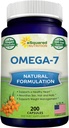 ASquared Nutrition Oczyszczona Omega 7 Kwasy tłuszczowe -200 Kapsułki z naturalnego Morza Buckthorn, XL Suplement witaminy, Nie Burp ryb, Wegan, Omega 3 6 9 dla całkowitych wyników utraty wagi
