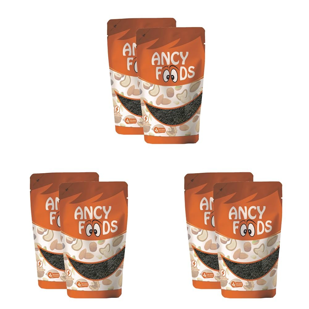 Ancy Foods Dried Fruits Nuts And Seeds (Sabja/Basil Seeds, 500g (2x250g)) (Pack of 3)