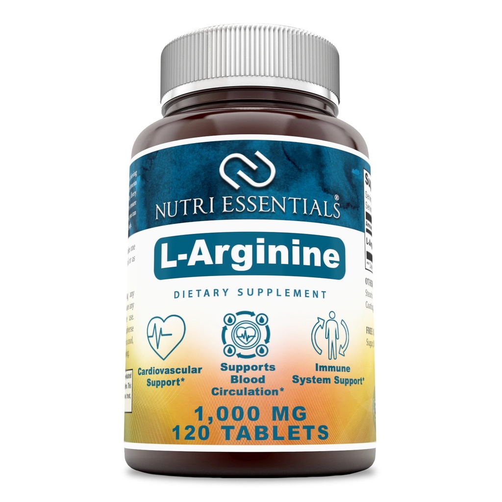 L- Arginina 1000 Mg 120 Tablets Dietetic Supplement - Wspiera zdrowie układu sercowo-naczyniowego - Wspiera funkcje układu immunologicznego - promuje krążenie krwi