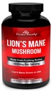 Organic Lions Mane Mushroom Capsules - 1800mg Strongest Lion 's Mane Mushroom Supplement - Non-GMO Lions Mane Extract Powder - Nootropic Brain Supplement - Brain & Immune Support - 90 Vegetarian Caps