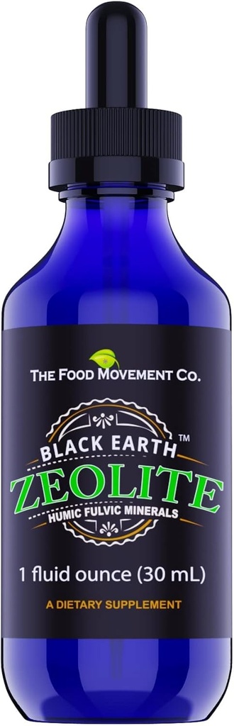 Czarny Zeolit Ziemi z Humic Fulvic Acids Ślad Minerały dla dorosłych i dzieci Detox, Gut Zdrowie i Wsparcie immunologiczne - suplement 1 oz płynnych kropli