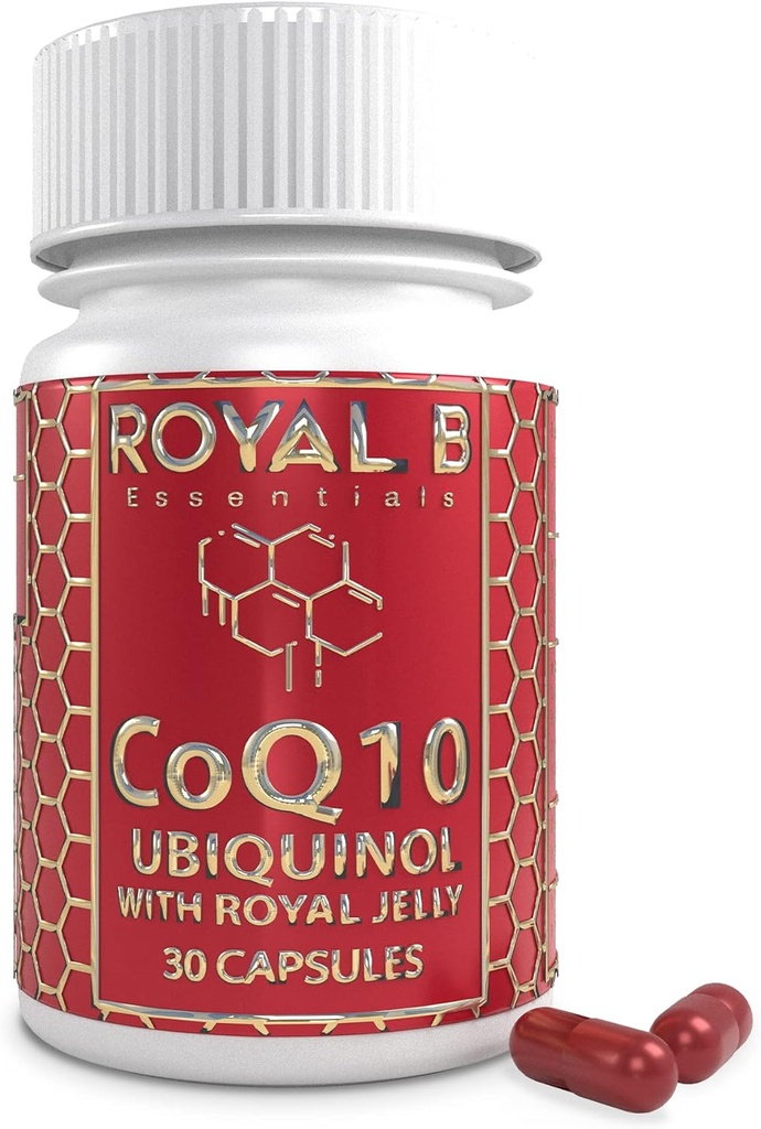 Ultra- Premium Co- Enzym Q10 z Royal Jelly, Ubichinol CoQ10 Kapsułki dla zdrowia serca i obrony immunologicznej, All- Natural CoQ10 Suplement Made by Bees, 3000 mg, 30 Kapsułki wegetariańskie