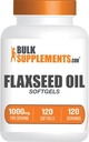 BulkSupplements.com Olej oleisty Softgels - Suplement lniany, Olej lniany 1000mg Softgels - Suplement ziołowy, Gluten Free, 1 Softgel per Serving, 120 Count (Pack of 1)