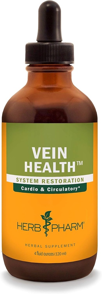 Herb Pharm Vein Health Liquid Herbal Formula dla układu podtrzymywania układu krążenia i krążenia - 4 unce