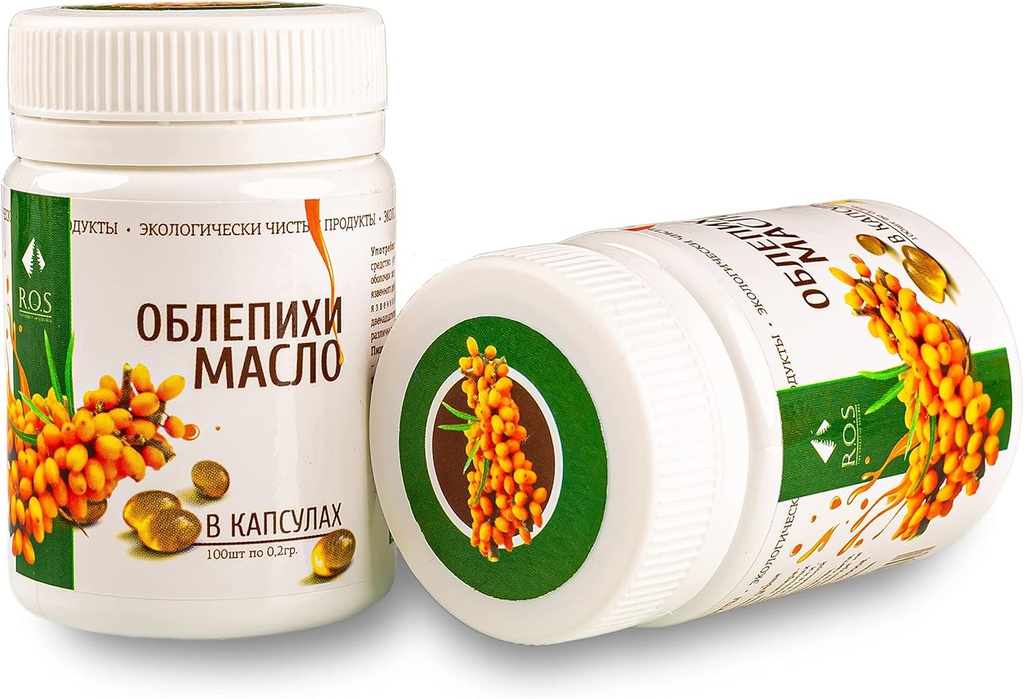 Syberyjski olej Buckthorn 200 Kapsułki Extra Virgin Cold Pressed (2 Pack)