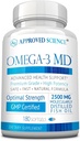 Omega- 3MD - Olej rybny EPA & DHA - Poprawa zdrowia kognitywnego - 1 butelka - 3 miesięczne dostawy