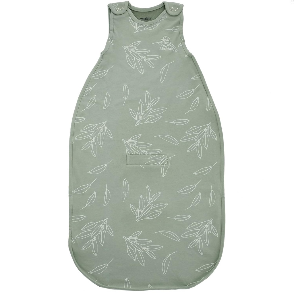 Woolino Merino Wool Ultimate Baby Sleep Sack - 4 Sezon Kocyk ubrany dla dzieci - Dwukierunkowy Zipper Regulowany śpiwór dla dzieci i dzieci - Uniwersalny rozmiar (2- 24 Miesiące) - Sage