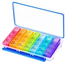 NuLeaf Pill Organizator 4 razy dziennie, duże zespoły przenośne 7 dzień 4 razy dzień Pill Organizator podróży z Moisture- Proof Design do przechowywania witamin, suplementów i leków