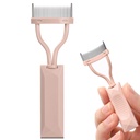 Eyelash Comb Separator, Arc Designed Lash Definitor Comb Makeup Mascara Comb Applicator z pokrywą, Narzędzie do szczotki kosmetycznej oka (nagi różowy)