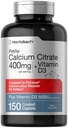 Horbaach Wapnia Citrate 400mg z witaminą D3 Bilans 124; 150 Petite Coated Cappets