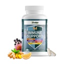 Suplement wsparcia immunologicznego GreeNatr z witaminą C, D3, cynku 50mg, Quercetin, Echinacea Purpurea, Sambucus Elderberry i Ginger do całkowitej obrony immunologicznej - 60 kapsułek (1 butelka)