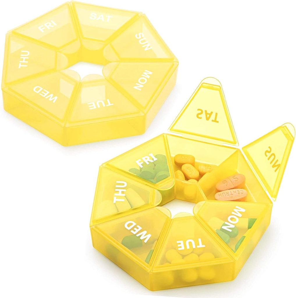 2PCS Cotygodniowy Pill Organizator Duży 7-dniowy Pill Box Organizator Codzienne leczenie Case for Witamina Fish Oil Pills Suplementy Artretyzm Przyjazny