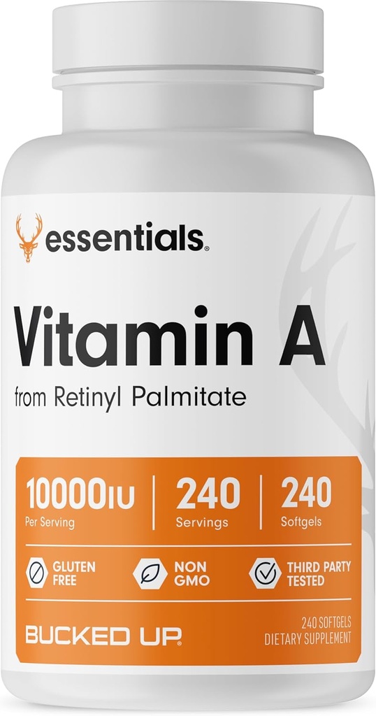 Bucked Up Witamina A 10000j. m. na Podawanie, Essentials (240 Służenie, 240 Softgels)