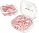 1 Pack Small Pink Pill Organizer, 4 Komory, Compact Stylowe Cute Travel Camping Pill Box Codzienne lekarstwo pill Case, Przenośne i odporne na wilgoć przechowywać witaminy, Medycyna i suplementy