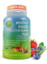 Vegan Whole Food Daily Multivitamine Bez żelaza, Metylowany Multivitamin dla kobiet i mężczyzn, Made with Fruits & Vegetables, B- Complex, Probiotics, Enzymy, CoQ10, Omegas, Turmeric, Non-GMO, 180 Count