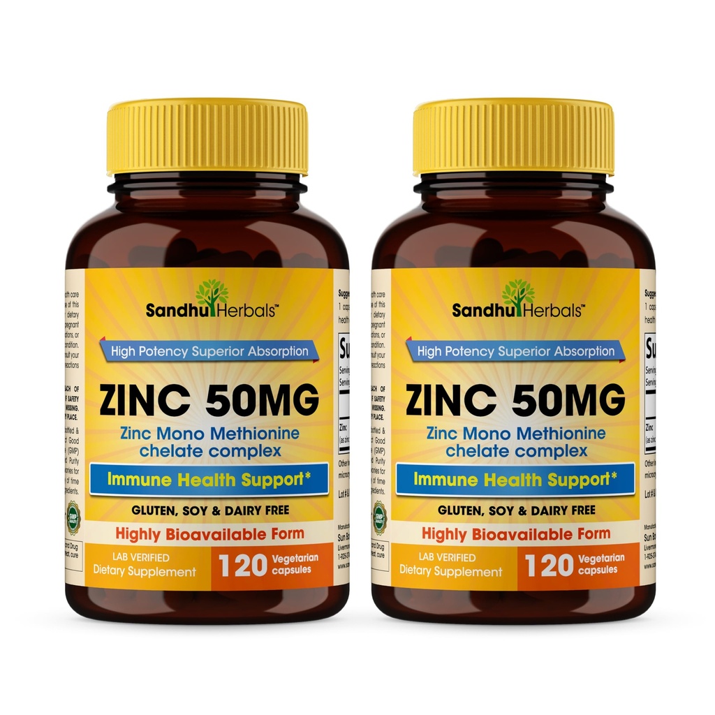 Cynk 50 mg Kapsułki dla mężczyzn i kobiet, 240 Hrabia 124; Wysoka Absorbowalne Suplementy cynku dla układu immunologicznego Wsparcie 124; Zink 50 mg Mono Metionine Chelated Complex 124; Pomaga w zdrowiu skóry i odporności całkowitej