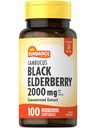 Sundance Sambucus Black Elderberry Kapsułki 124; 2000mg 124; 100 Hrabia 124; Non- GMO i gluten suplement wolny