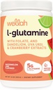 Wellah L- Glutamina Proszek Arbuz Lim (50 Służenie) - 5g L- Glutamina Per Serving, Sweetened with Stewia