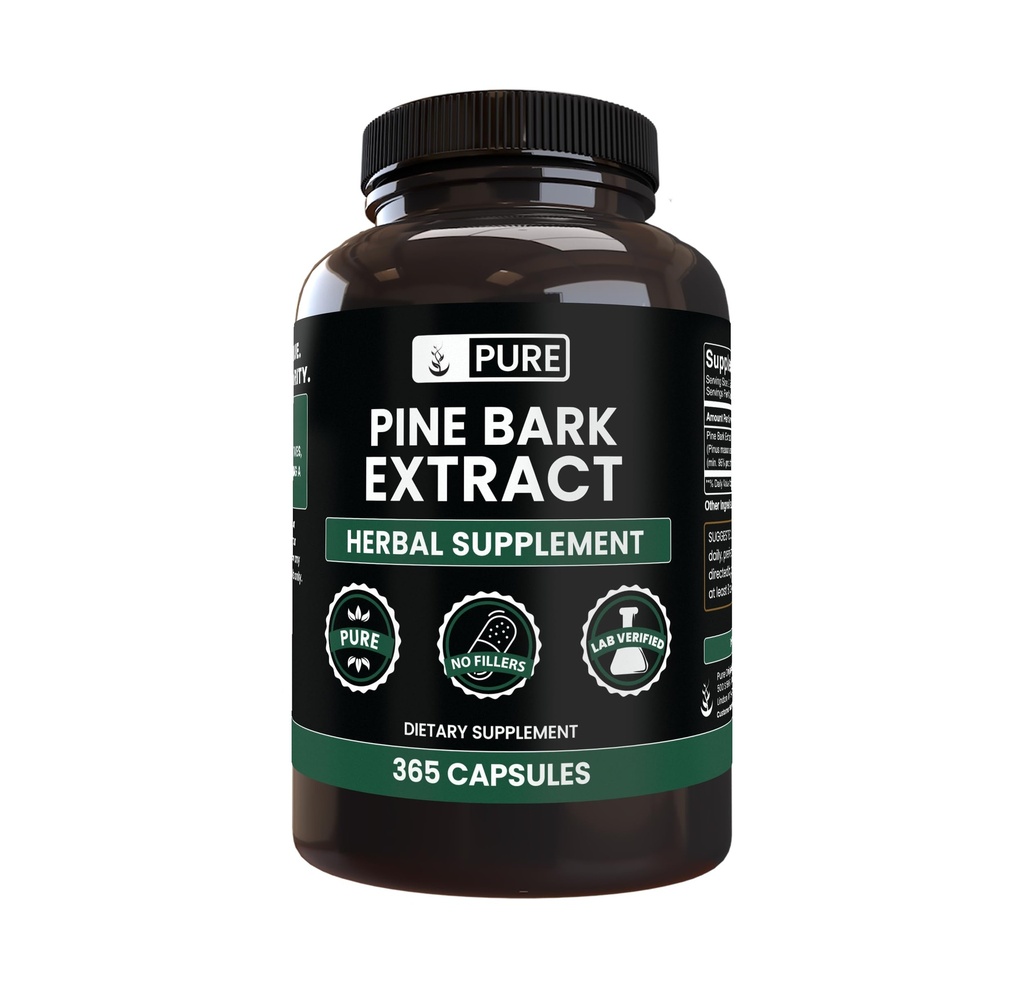 Pine Bark Extract (365 Kapsułki) Brak magnezu lub wypełniaczy ryżu, zawsze czysty