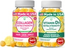 Lunakai Collagen i witamina D3 Gummies Bundle - Non-GMO Anti Anti Aging Supplements for Men & Women - Odporność, kości i nastrojów Gummy dla dorosłych - 30 Days Supply