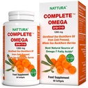 Nattura Complete Omega 3- 6- 7- 9, Czyste Morze Buckthorn Oil, Europejska Jakość, z nierafinowany, zimny Pressed Whole Sea Buckthorn Wild Berries - 1,200mg - 2 butelki