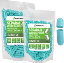 XPRS Nutra Vegan Rozmiar 0 Kapsułki oddzielone - 500 Hrabia Premium Kapsułki puste Separowane w Torbach - Tabletki 0 Puste do napełniania suplementu DIY (Aqua)