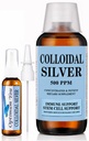 Colloidalne srebro płynne 124; 500 ppm, dodatkowa wytrzymałość (32 oz) z butelką rozpylającą 124; suplement immunologiczny 124; Wspomaganie komórek macierzystych 124; Opieka nad ranami i Superior Healing