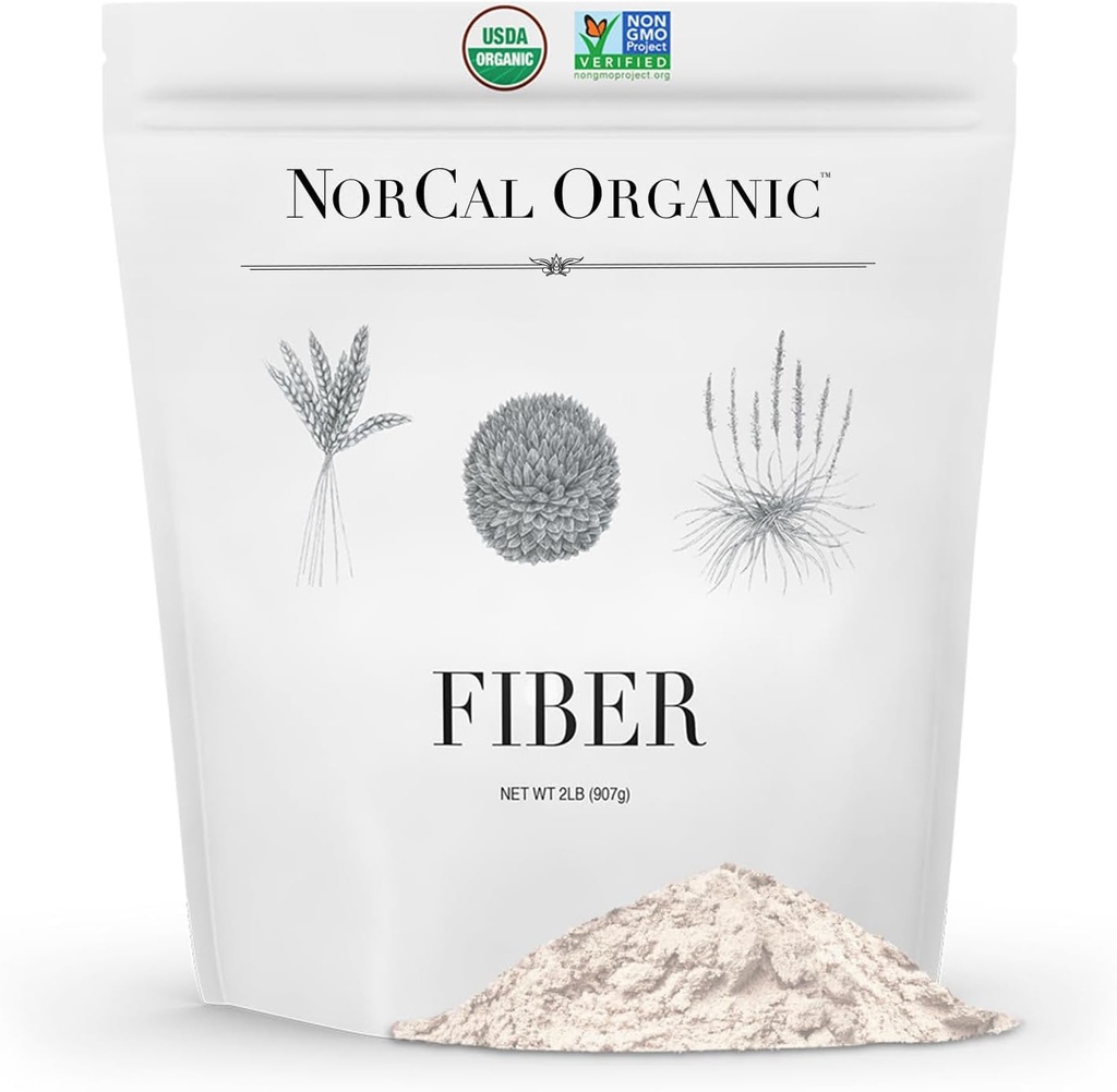 Normal Organic Fiber - 2lbs Xion124; Prebiotyki i Pzyllium Husk Mind Xion124; Gluten- Free, Non-GMO, Rozpuszczalny i nierozpuszczalny suplement Fiber