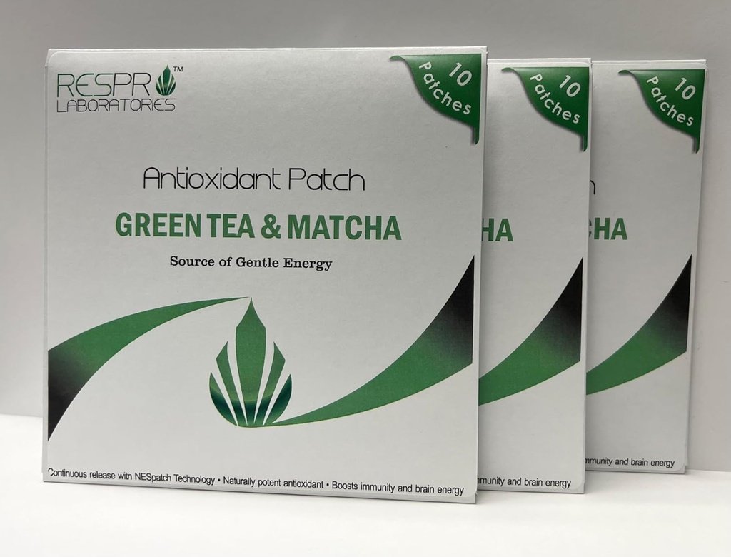 Respro Labs Natural Antioksydant Patch with Green Tea (EGCG) & Matcha, Continuous Release - 10 Patches