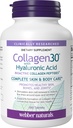 Webber Naturals Collagen30 z kwasem hialuronowym, bioaktywne peptydy kolagenowe, 180 tabletek, pomaga zmniejszyć zmarszczki oczu i Fine Facial Line, Nie GMO