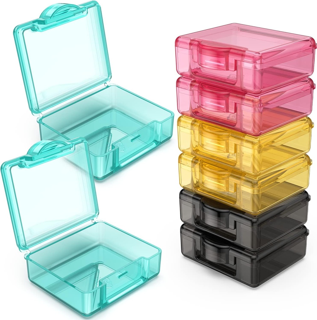 Małe pióro pudełko 8 szt., Cute Travel pill organizer case mini małe przezroczyste plastikowe pojemniki do przechowywania przenośne do torebki kieszonkowej