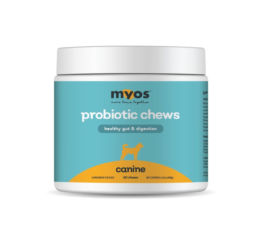 MyOS Probiotic Chew for Dogs - Daily Digestive Support, Promotes Complete Gut Health, Aids Trawienie, Enhances Dietent Absorpcja, Wspiera zdrowe Stool - All- in- One Chewable Supplement