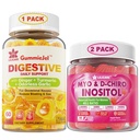 Bundle: Ginger Chews Supplement Gummies & Inositol Gummies Ideal 40: 1 Stosunek Myo & D- Chiro Inositol
