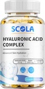 SCOLA Hyaluronic Acid Kapsułki - 250mg HA + 10,000mcg Biotin, 60 Kapsułek Wegańskich