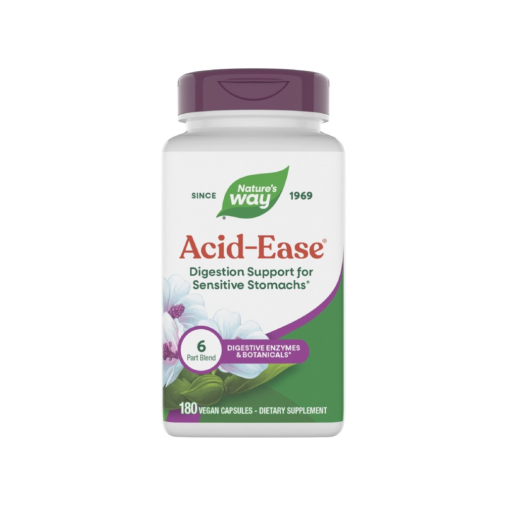 Natural 's Way Acid- Ease Trawienie Formuła, suplement diety dla czułych żołądków *, 180 Kapsułki wegetariańskie