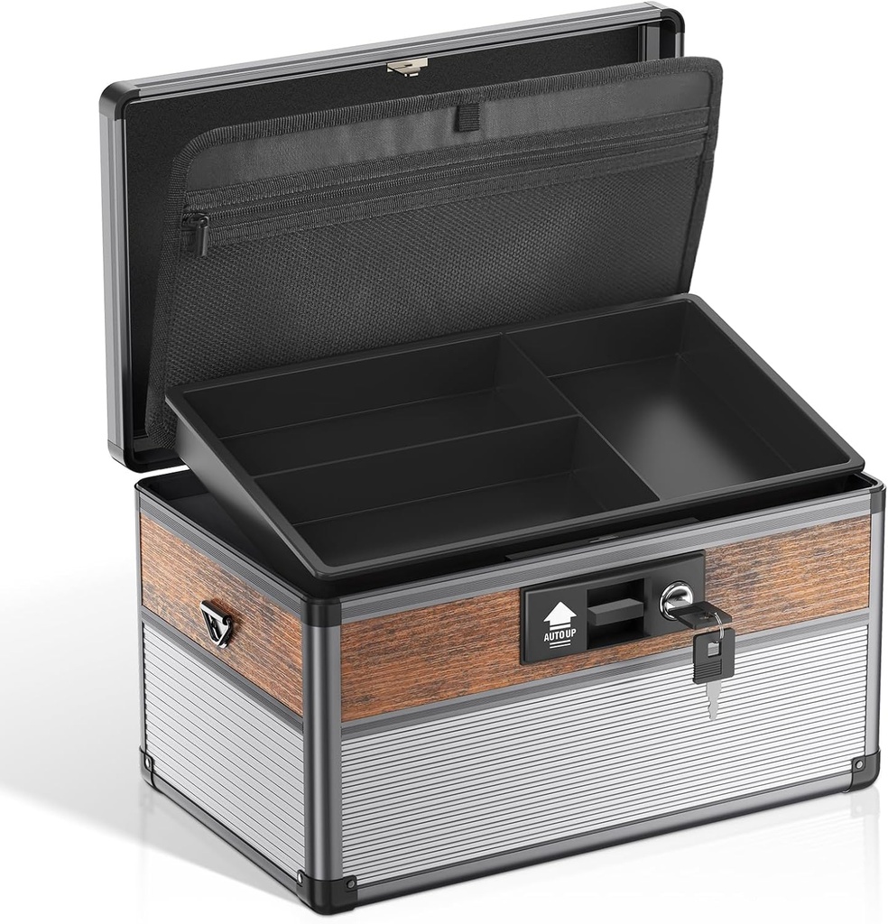 Blokada Glosen Medicine Lock, Blokada medyczna, Blokada bezpieczeństwa Medium Black Boxes 12 x 7,68 x 7,87 Inch, Klucz pierwszej pomocy sejf dla leków