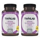 Twinlab Stress B- Complex Caps - Kompletny B- Complex & 1000 mg Witamina C - Suplement wsparcia energetycznego z witaminą B12 i B6- 100 Kapsułki (Opakowanie 2)
