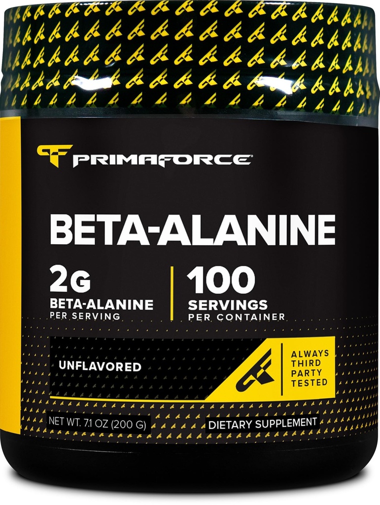 Primaforce Beta Alanine proszek, nieflawored, 200 gramów - Gluten Free, Nie-GMO Suplement dla mężczyzn i kobiet