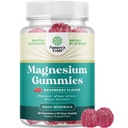 Ekstra Silne Gummeje Magnezu dla dorosłych - Relaksujące Gummeje Magnezu Cytrate z Mag Elemental - Pomoc Sen Soft Chews Malina Flavored - Body & Mind Relaxation - 60 Count