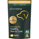VetriScience Dodatkowa siła Zdrowa skóra & Coat Chews, Suplement Omega Plus dla psów, z zbalansowany Omega 3, 6, 9, Olej rybny i biotyna, Zdrowie skóry, Coat wzrostu i Shine, Kaczka, 40 Hrabia
