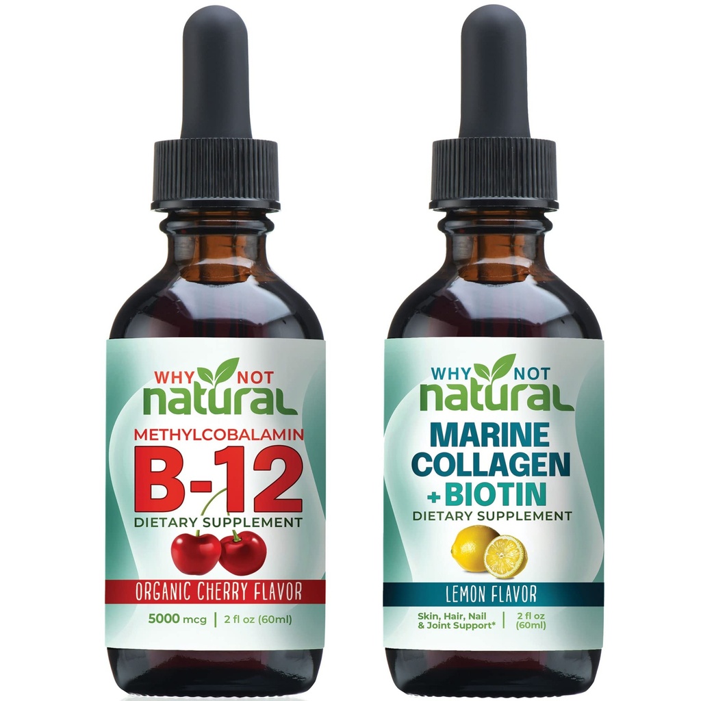 Dlaczego nie naturalne organiczne B12 Krople i ciekły kolagen morski z biotyną