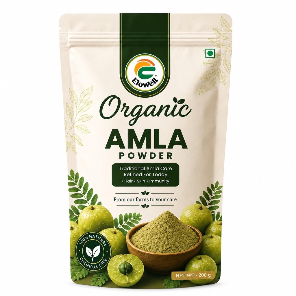 Amla Powder Indian Gooseberry, Amalaki, Nellikkai, 100% Pure, No Preservatives, Rich in Vitamin C for Hair, Skin, Immunity & Digestion (200g)