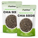 Nutrihar Premium Chia Seeds 500g | Rich in Calcium, Protein & Fibre | 100% Clean, Triple Sortex Chia Seeds 500 gm