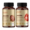 Jiva Brahmi 500mg & Arjuna Tablets 120 Each | Ayurvedic Herbal Wellness Supplement for Mind & Heart Support | Pack of 2