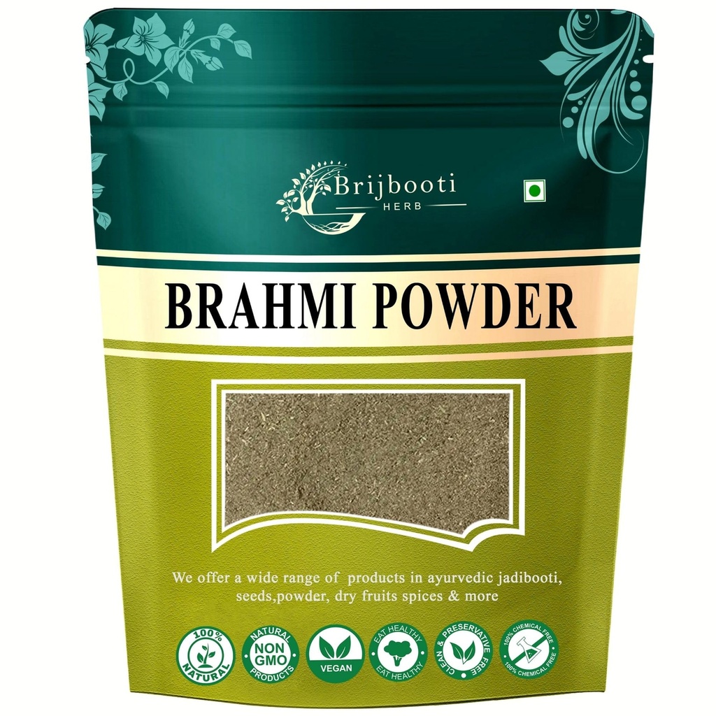 Brijbooti Organic Brahmi Powder 200 Grams For Hair Growth | Eating | Hair Cleanser & Hair Care